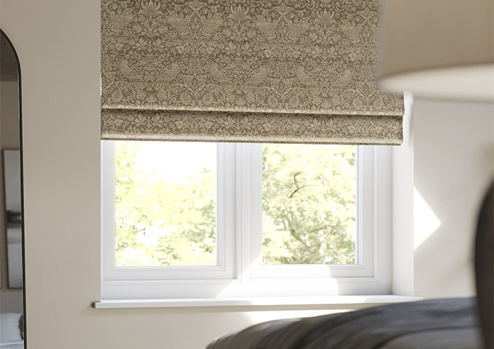 William Morris At Home Strawberry Thief, Woven Walnut - Twist&Fit Roman Blind - Image 5